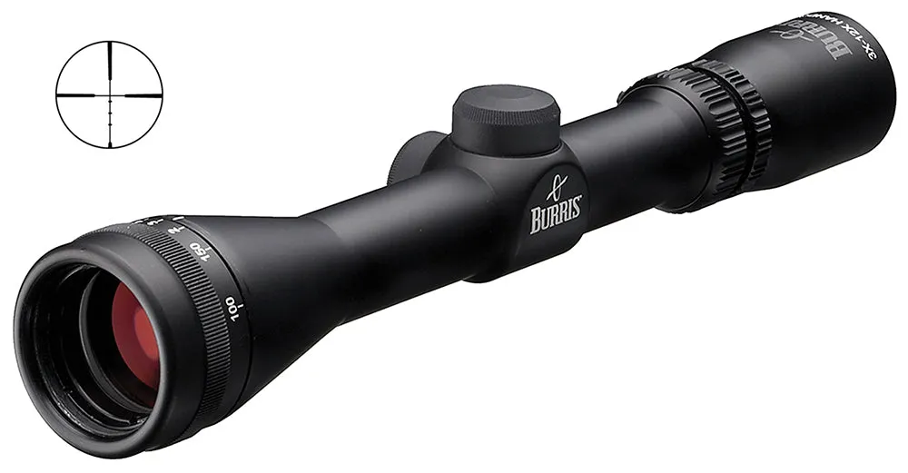 Burris 200309 Handgun  Matte Black 3-12x32mm 1" Tube Ballistic Plex Reticle Adjustable Objective