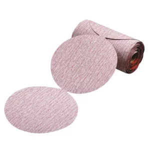 Carborundum Premier Red Aluminum Oxide Dri-Lube Paper Discs, 3 1/2 in Dia., P180 Grit, 05539520620