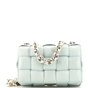 Cassette Chain Crossbody Bag Padded Maxi Intrecciato Leather