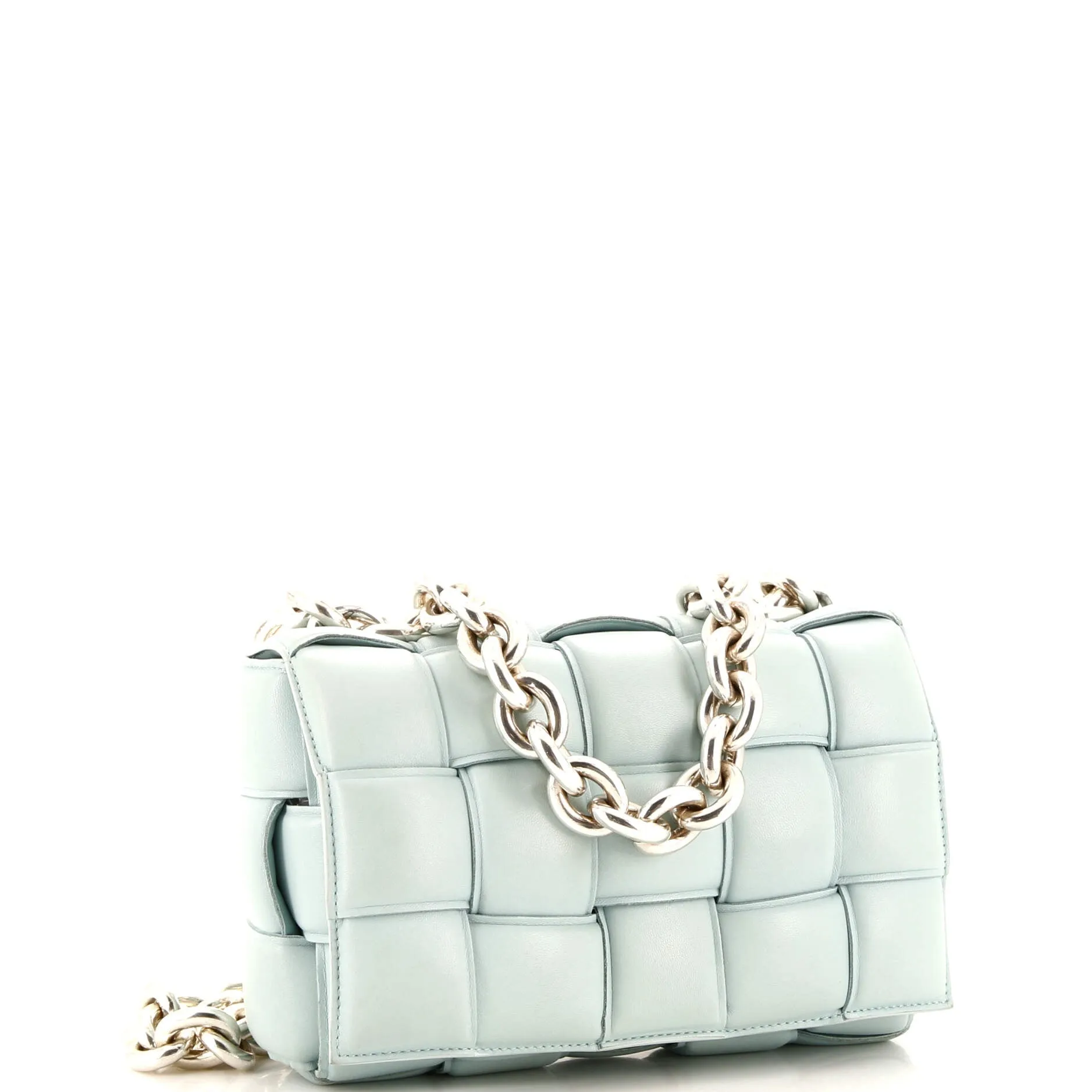 Cassette Chain Crossbody Bag Padded Maxi Intrecciato Leather