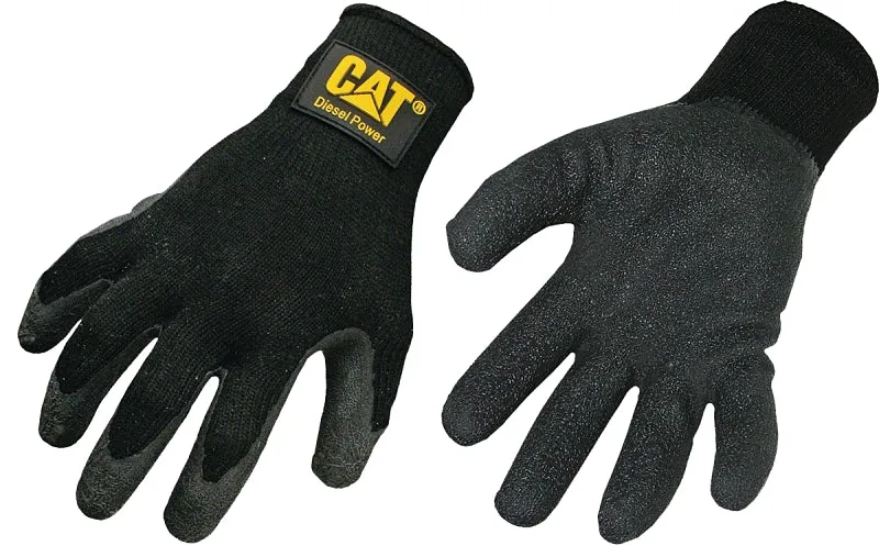 CAT CAT017400L Protective Gloves, L, Knit Wrist Cuff, Cotton/Polyester Glove, Black :PR: QUANTITY: 1