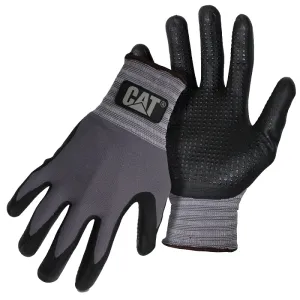 CAT CAT017419L Gloves, L, Knit Wrist Cuff, Nitrile Coating, Nylon Glove, Gray :PR: QUANTITY: 1