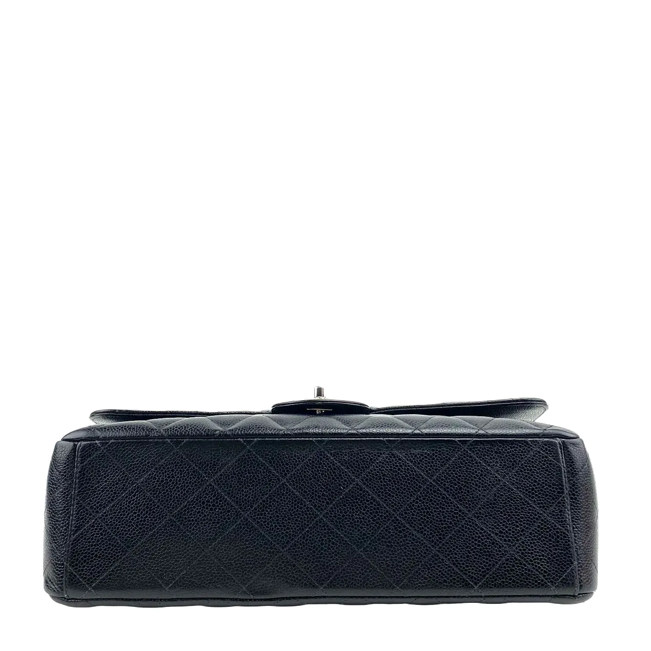 CHANEL Maxi Double Flap Quilted Caviar w/Silver