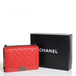 CHANEL Quilted Leather Large Boy Flap Bag