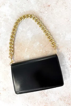 Chantel Chain Link Shoulder Bag Black