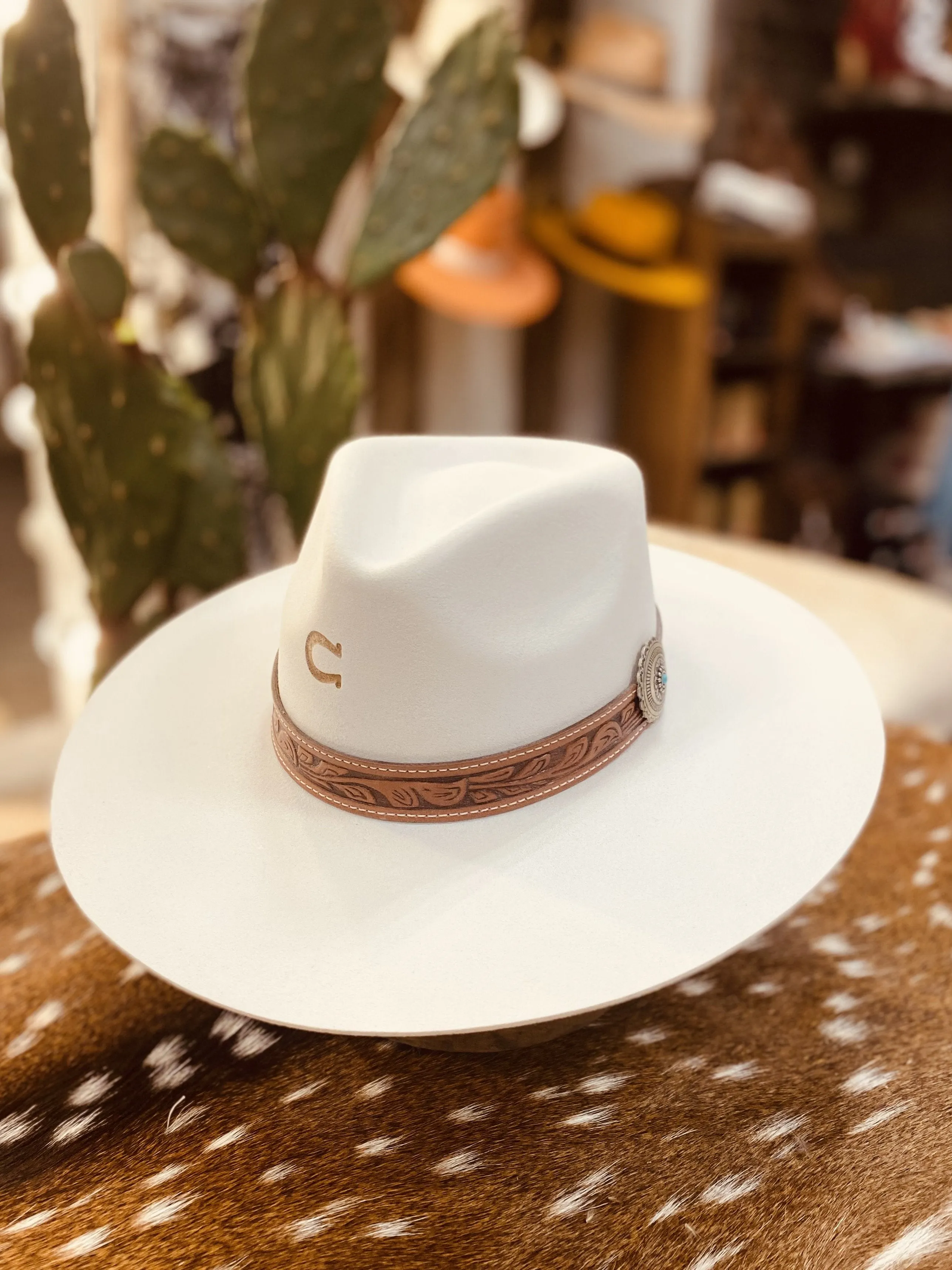 Charlie 1 Horse “White Sands” 3 3/4" brim Tooled Hat Band