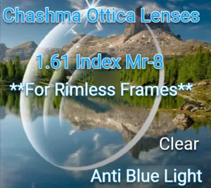 Chashma Ottica 1.61 Index Mr-8 Single Vision Anti Blue Light Clear Lenses