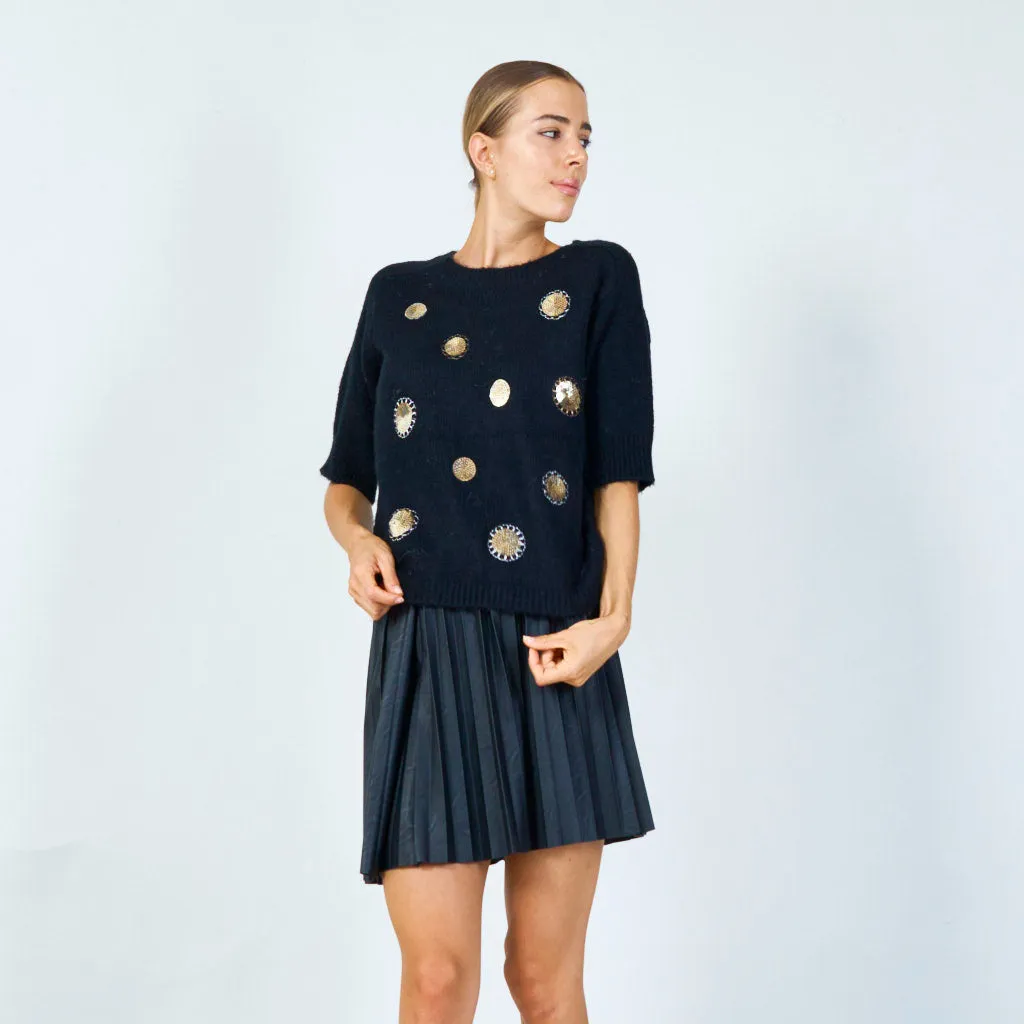 Chic polka dot sequin top wholesale