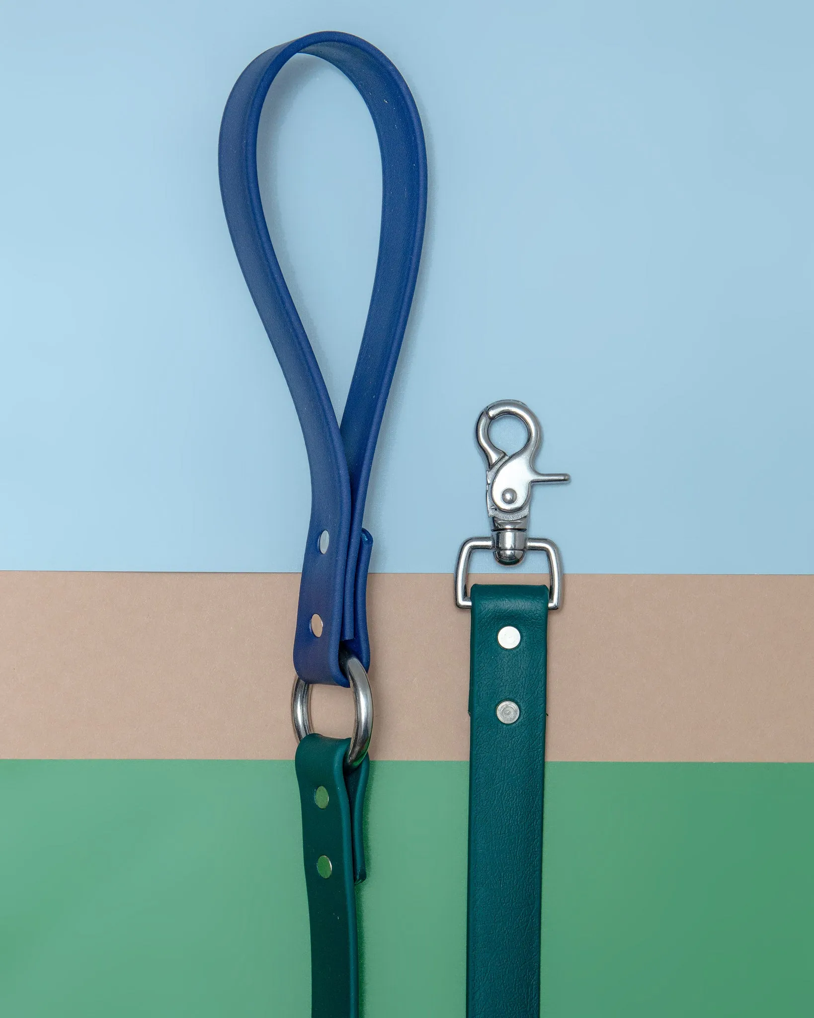 City Leash in Hunter Green & Navy (4 or 6 Foot) (Made in the USA)