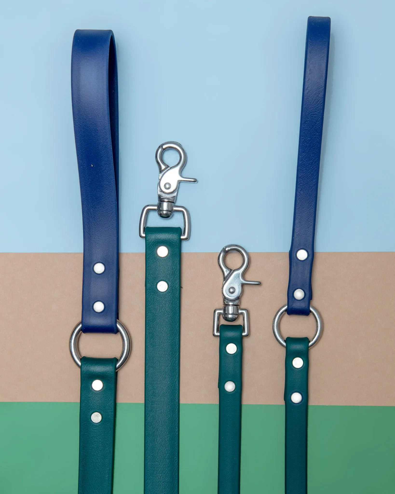 City Leash in Hunter Green & Navy (4 or 6 Foot) (Made in the USA)