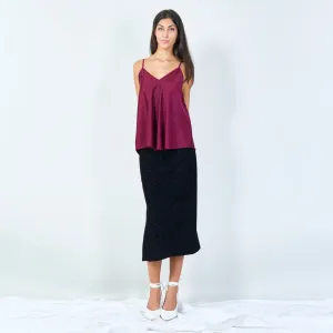 Classic camisole silk top wholesale