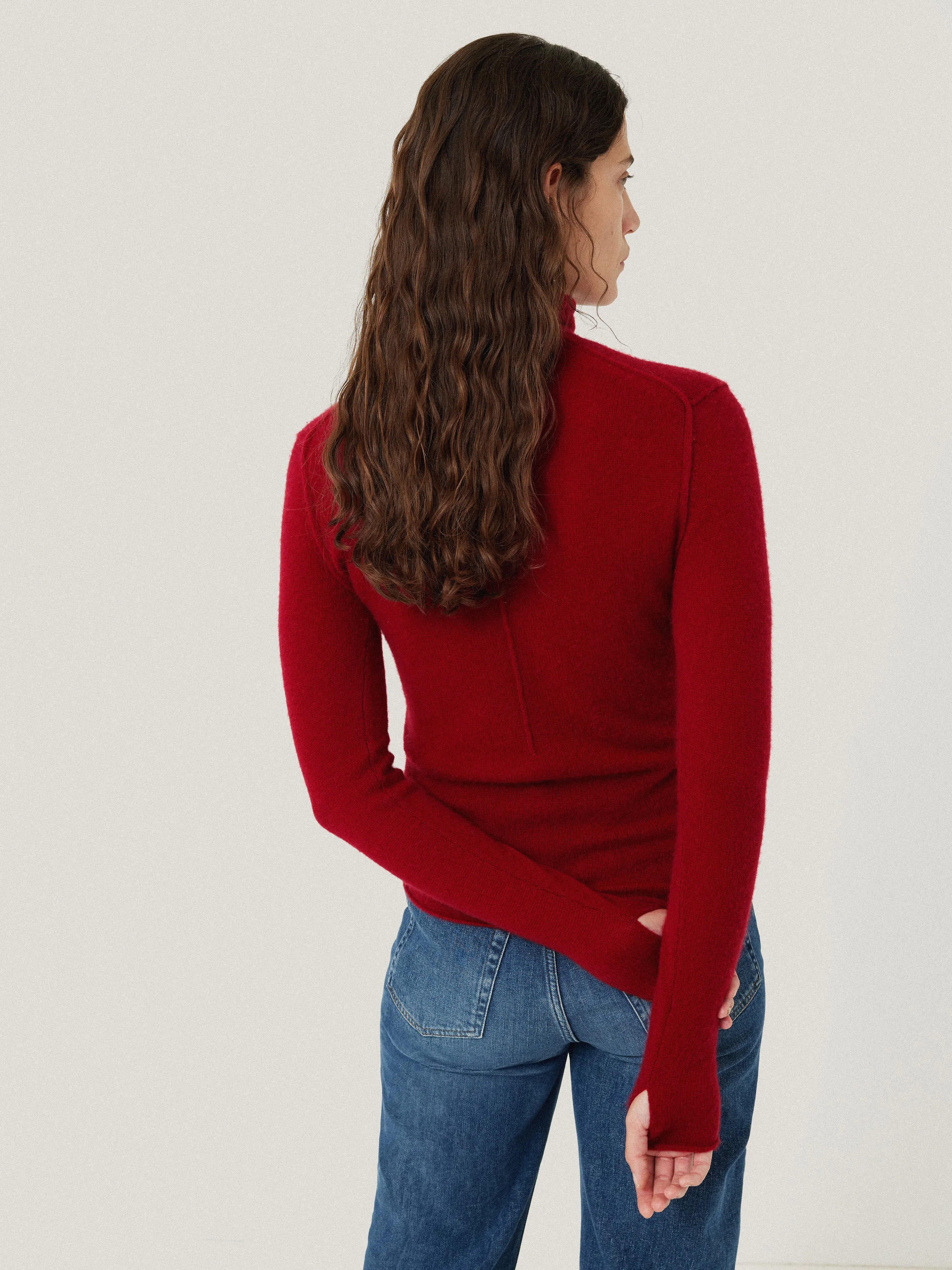 Cloud Cashmere Polo Jumper | Red