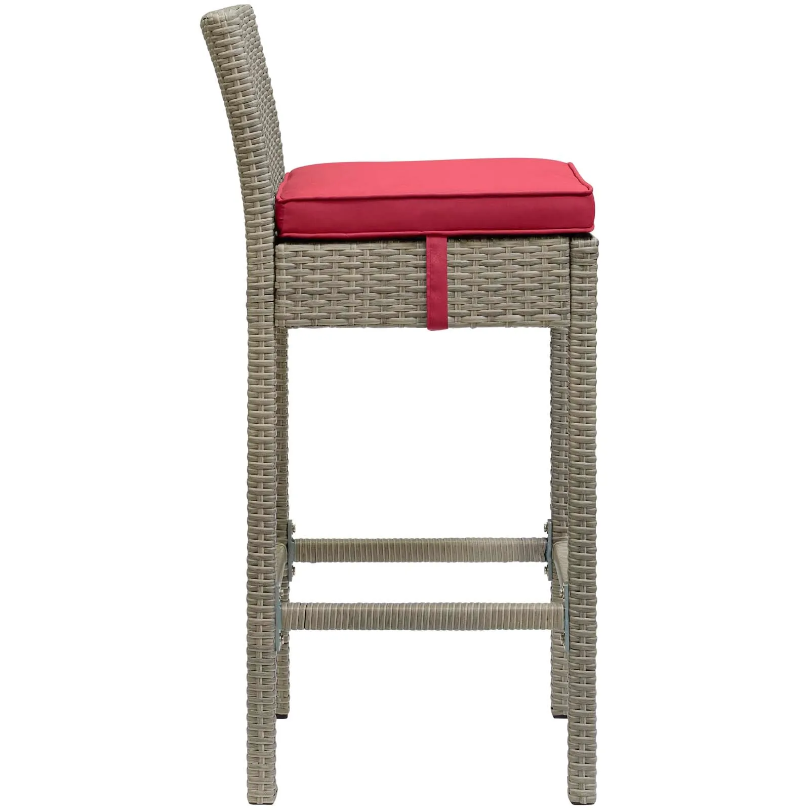 Conduit Bar Stool Outdoor Patio Wicker Rattan Set of 4 by Modway