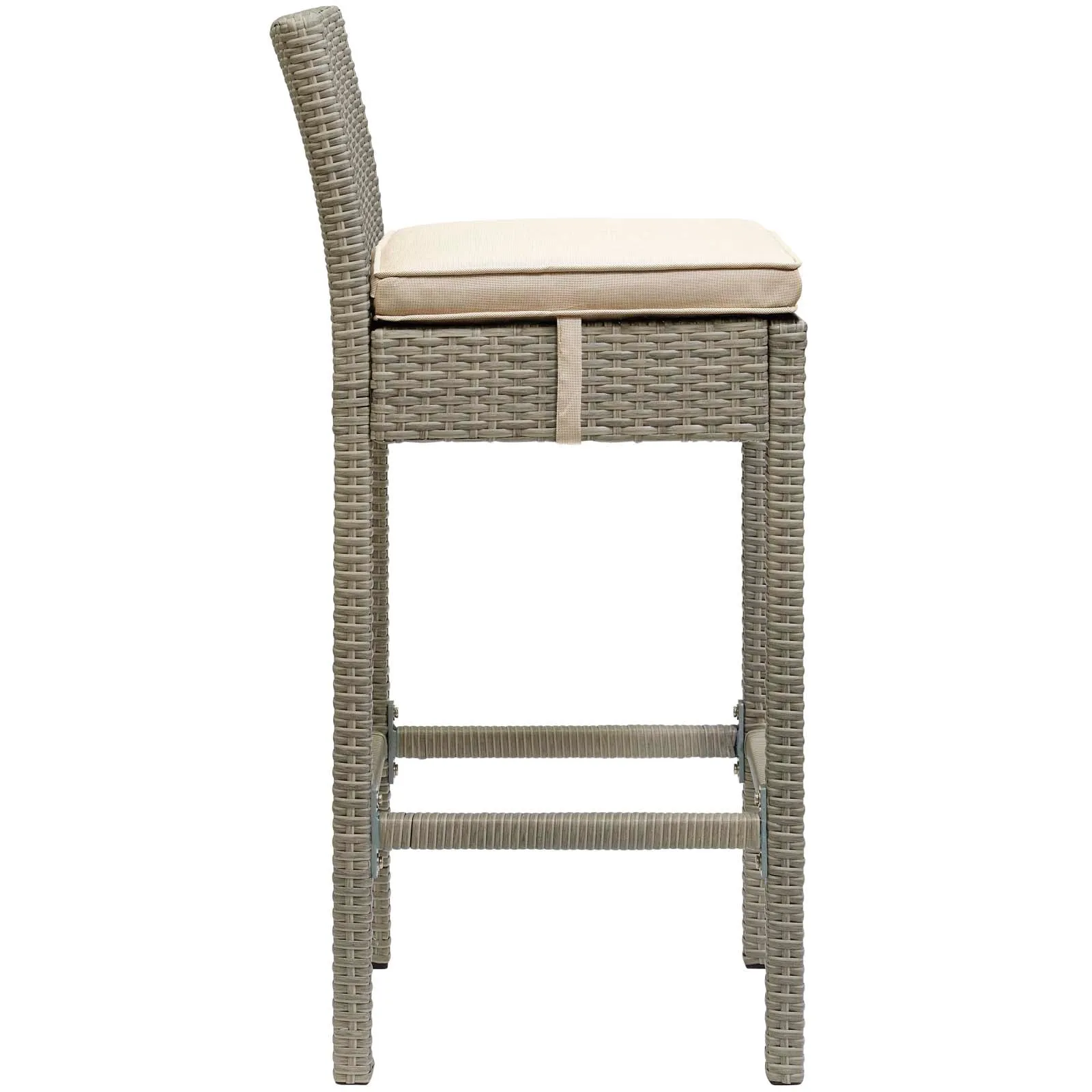 Conduit Bar Stool Outdoor Patio Wicker Rattan Set of 4 by Modway