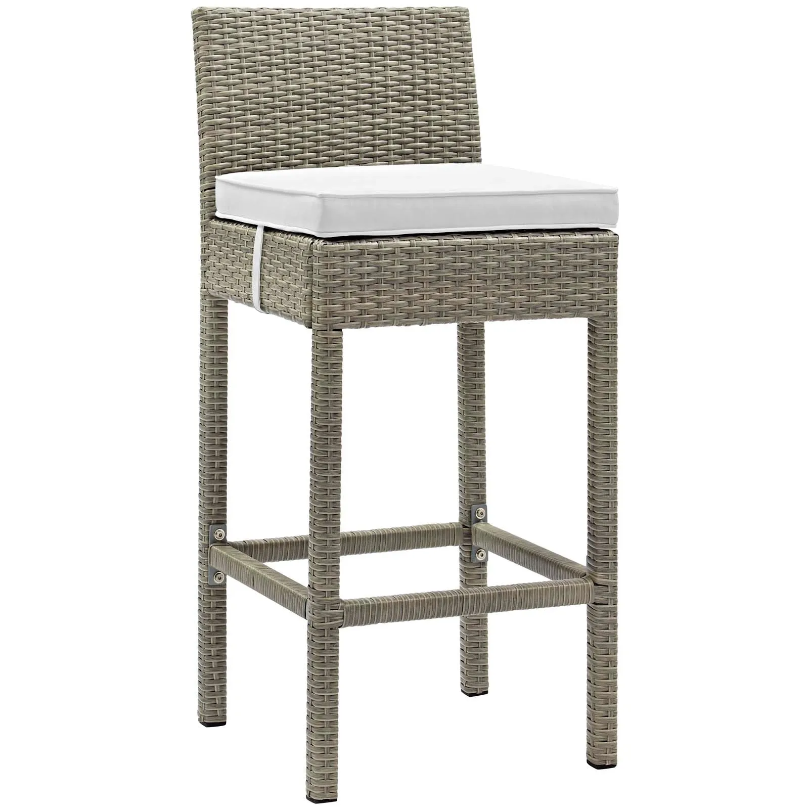 Conduit Bar Stool Outdoor Patio Wicker Rattan Set of 4 by Modway