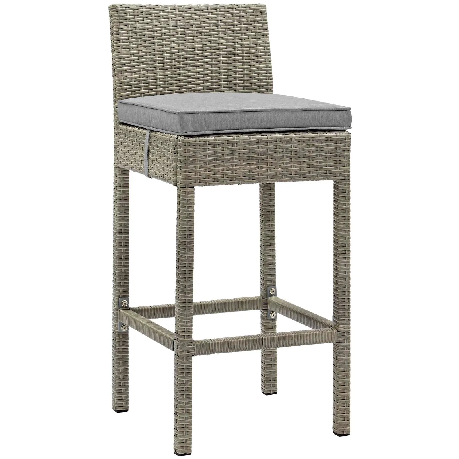 Conduit Bar Stool Outdoor Patio Wicker Rattan Set of 4 by Modway