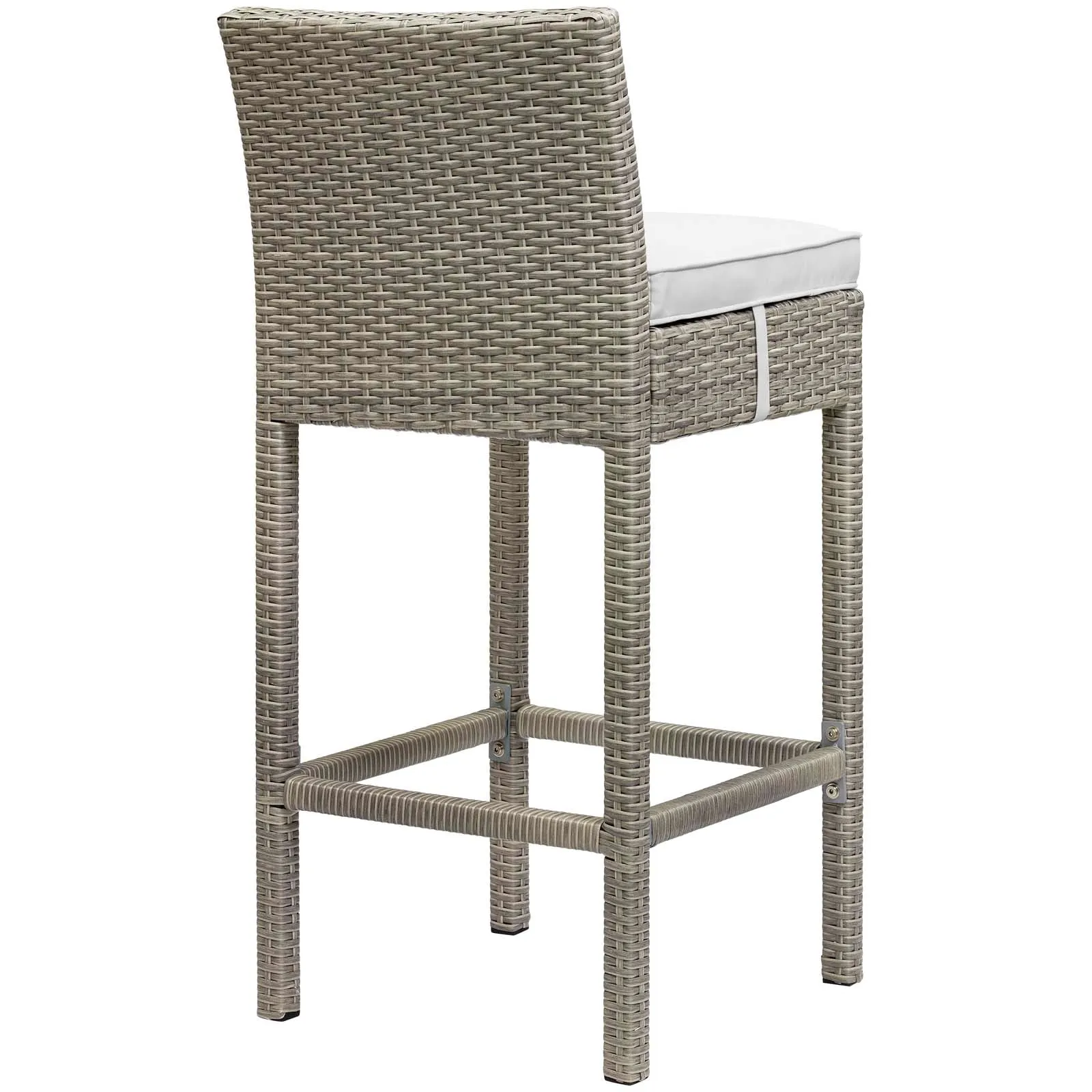 Conduit Bar Stool Outdoor Patio Wicker Rattan Set of 4 by Modway