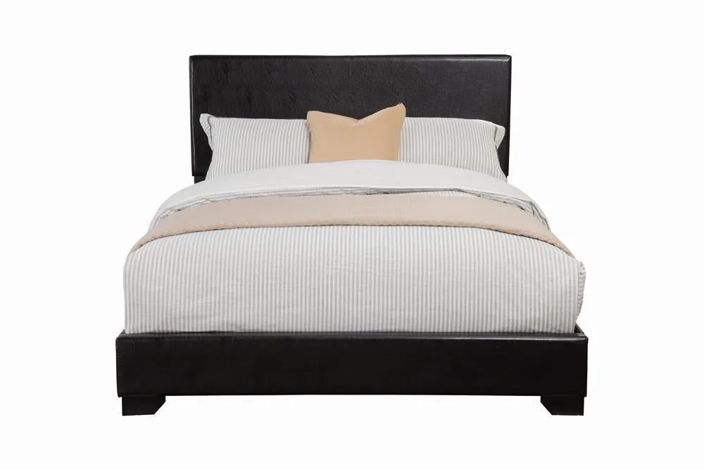 Conner California King Upholstered Panel Bed Black