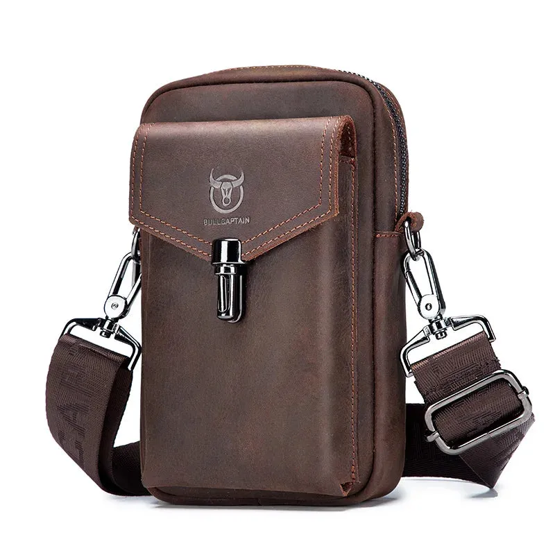 Crazy Horse Leather Men's Waist Bag