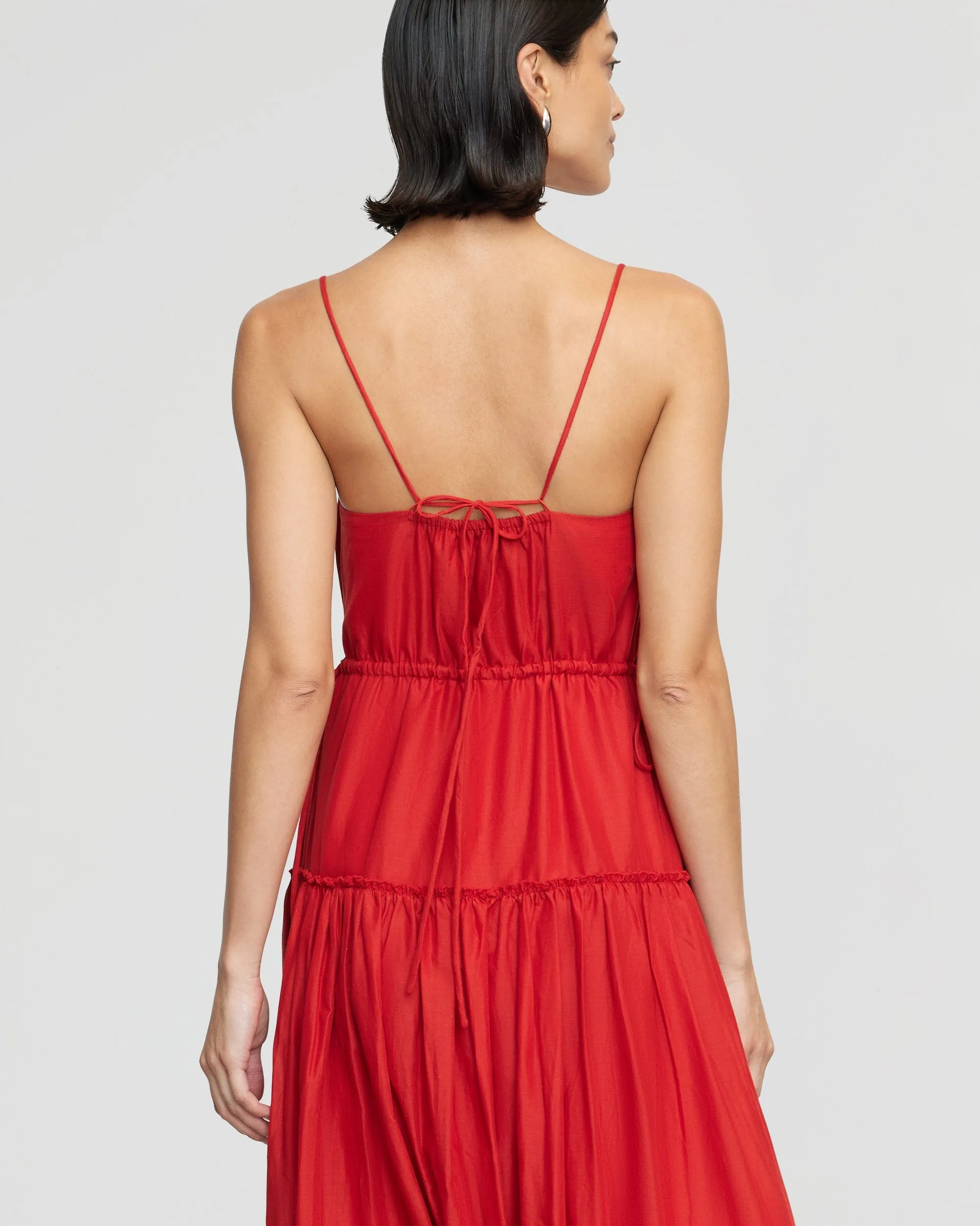 Dalia Tie-Waist Tiered Dress