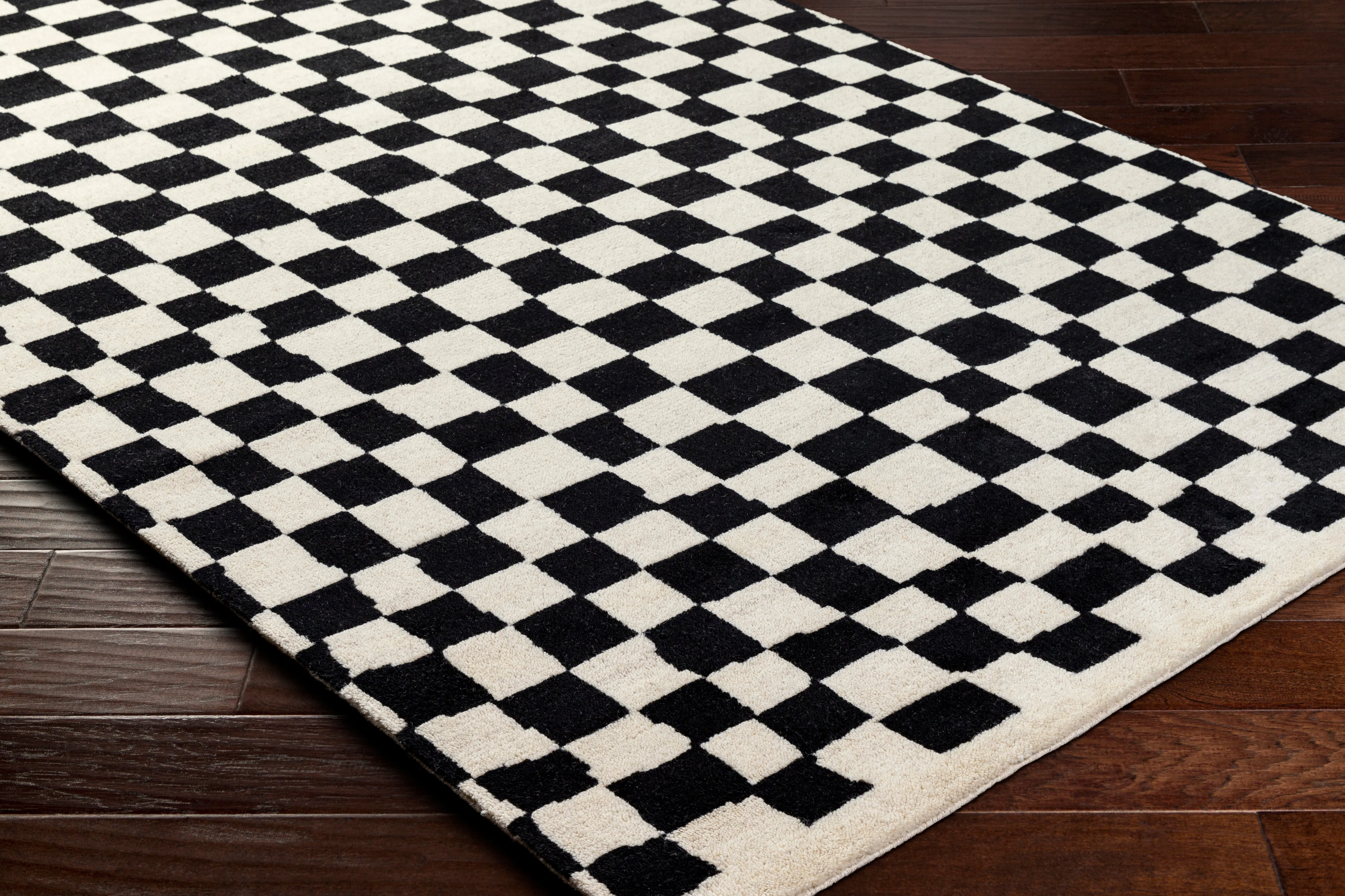 Damian Black Checkered Rug