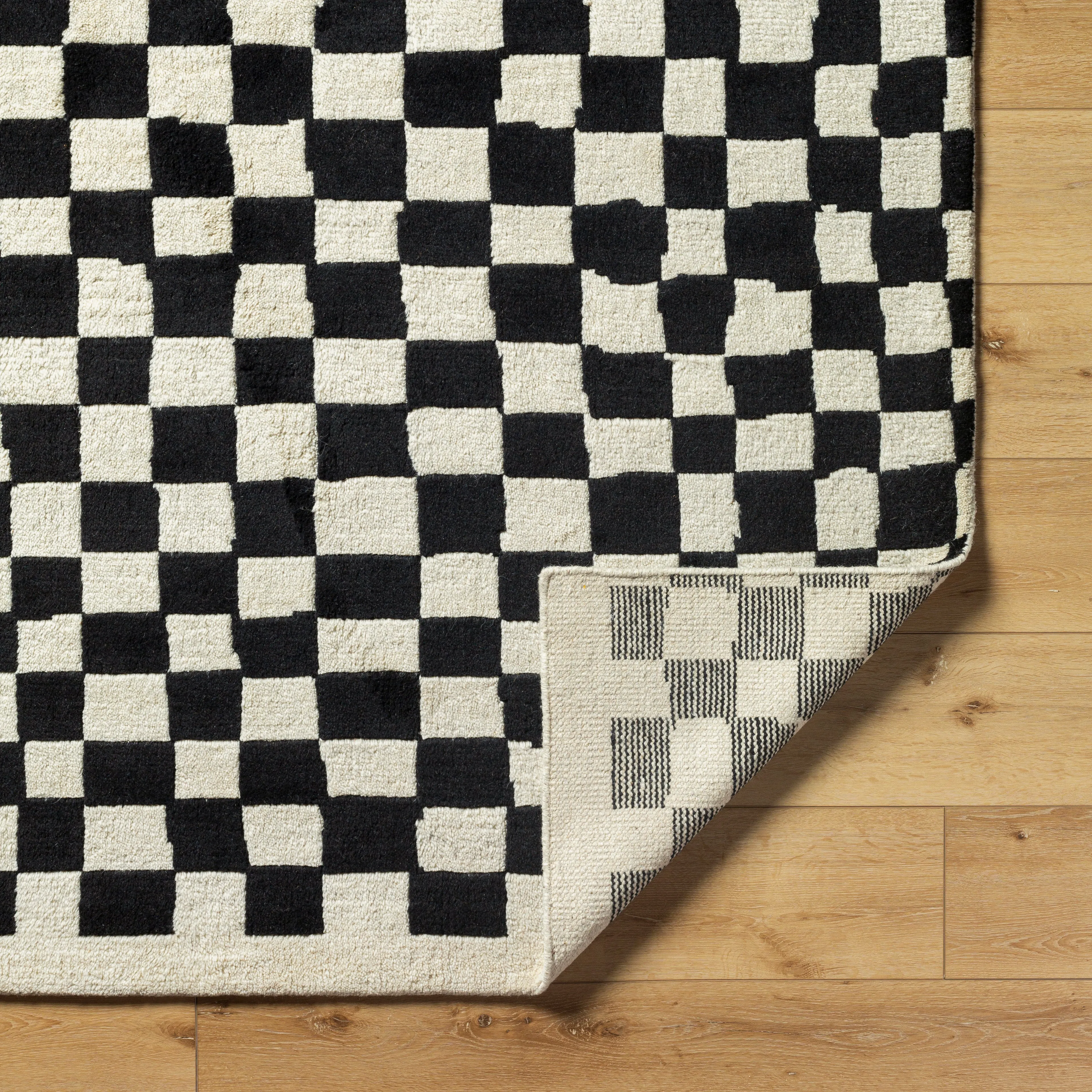 Damian Black Checkered Rug