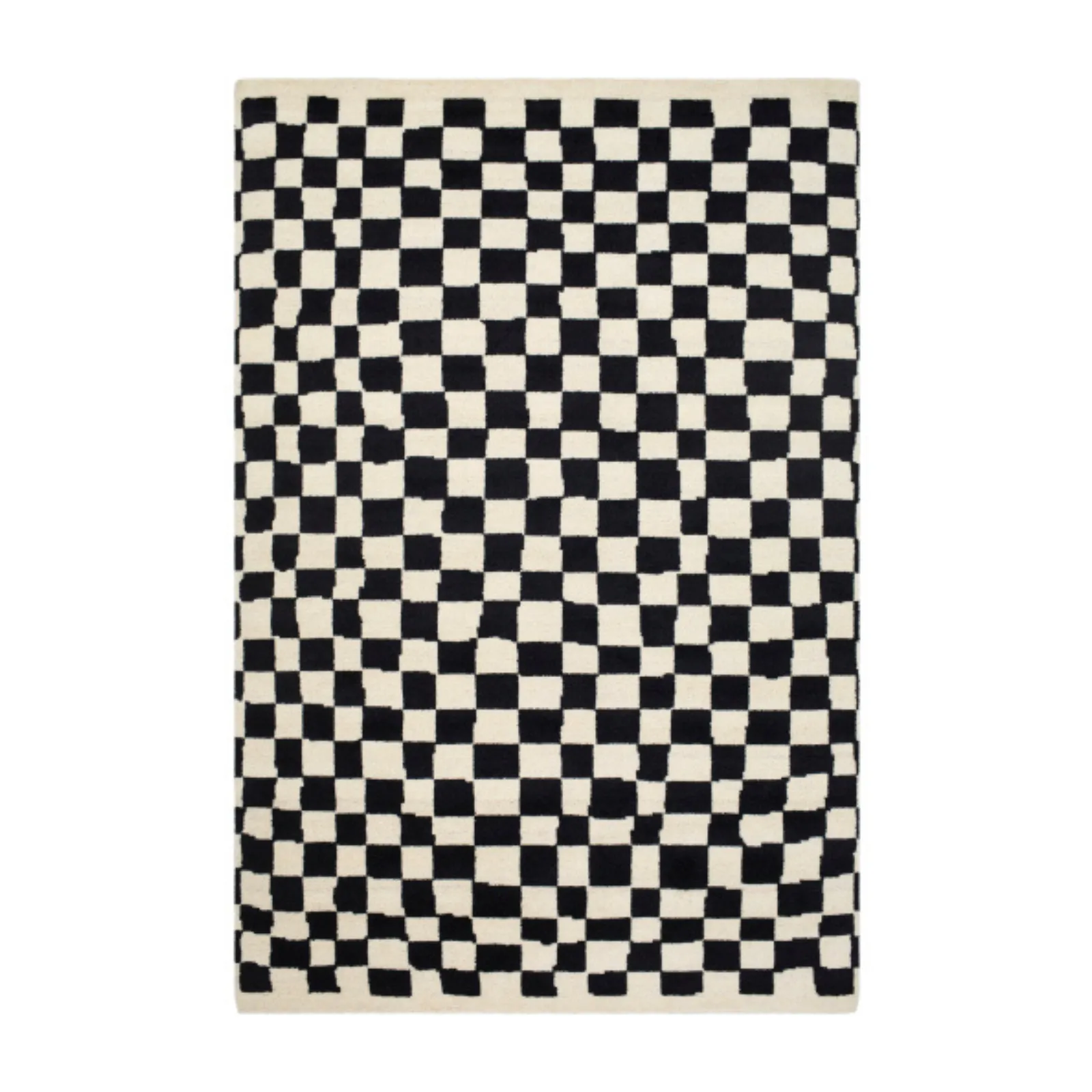 Damian Black Checkered Rug