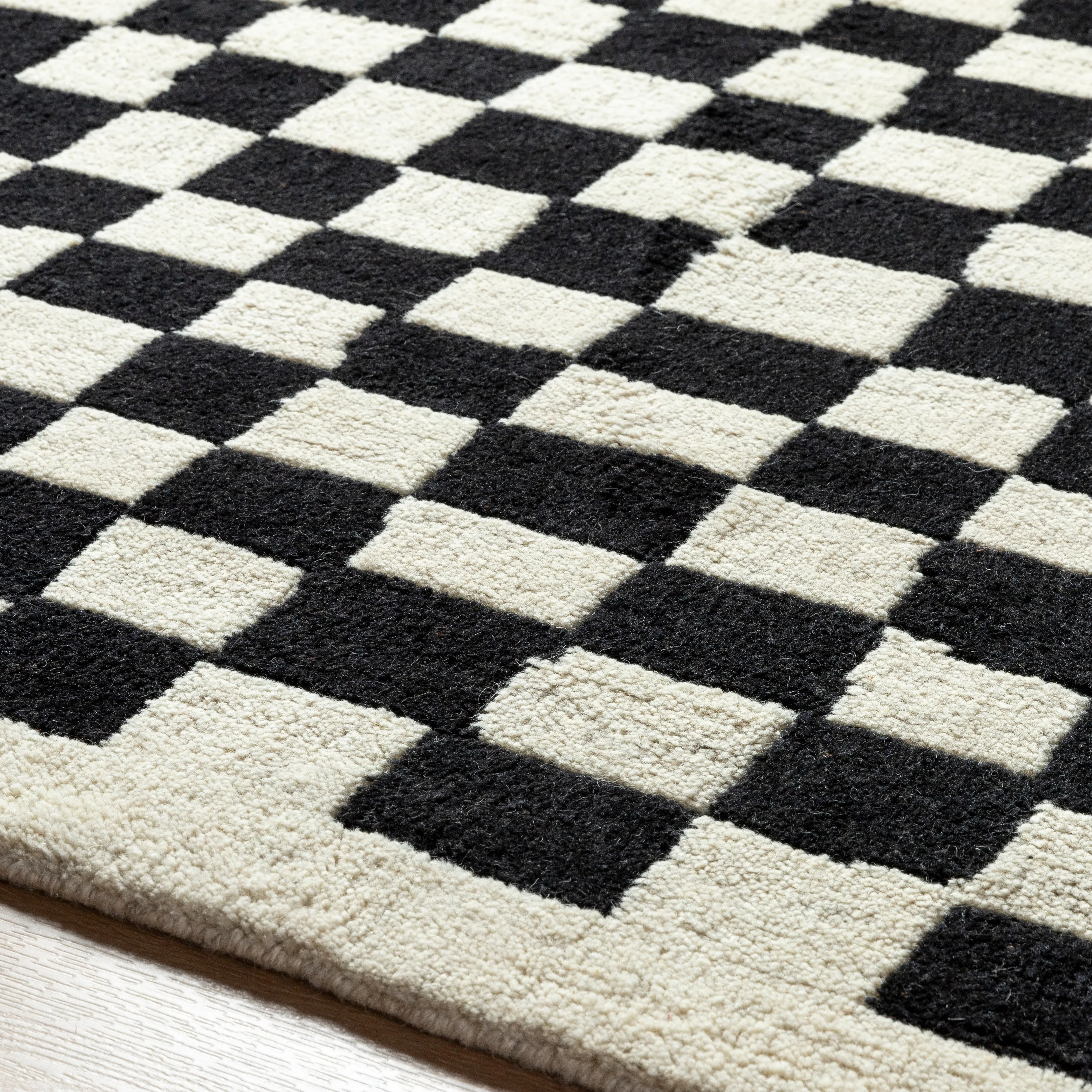 Damian Black Checkered Rug