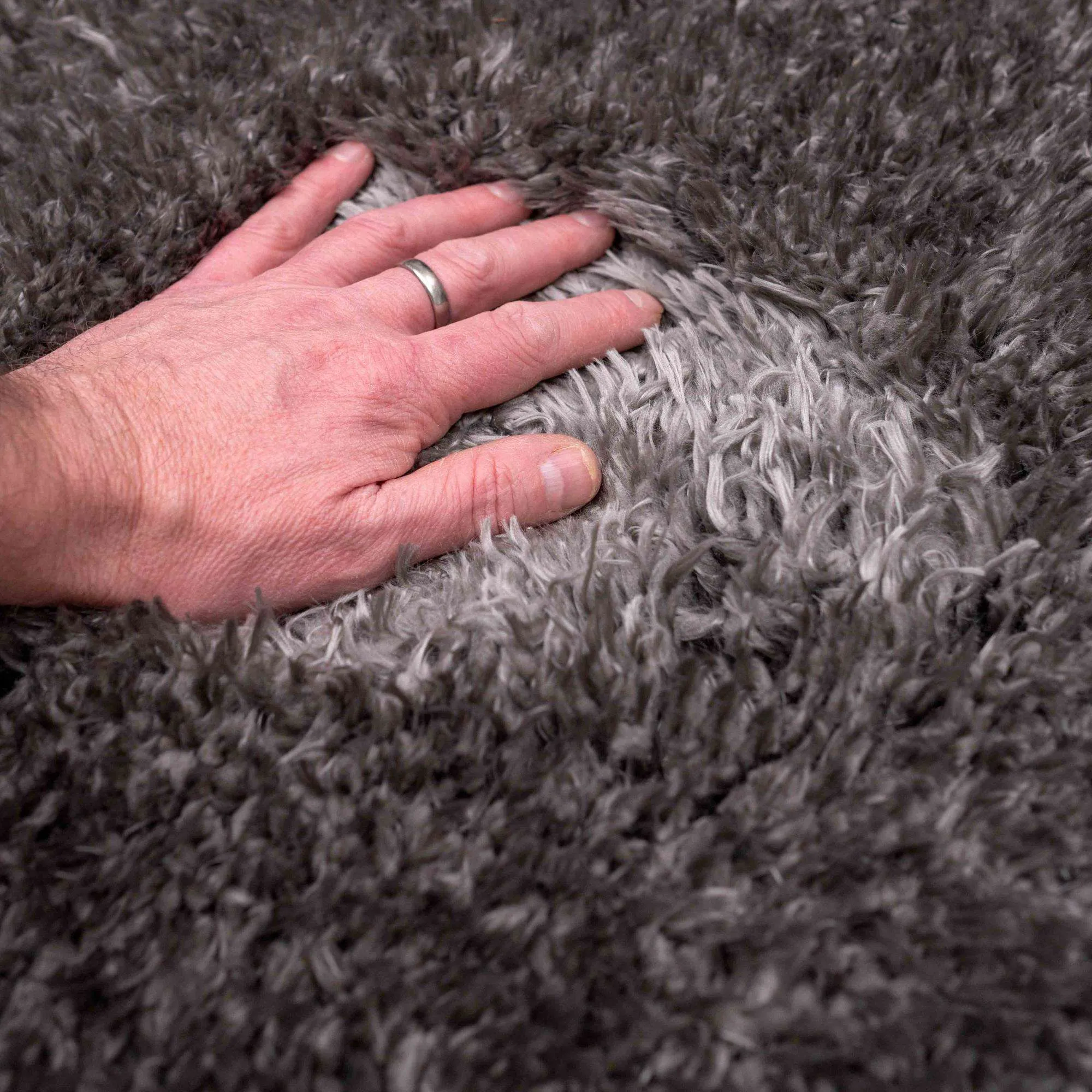 Deluxe Thick Soft Dark Grey Shaggy Rug - Whistler