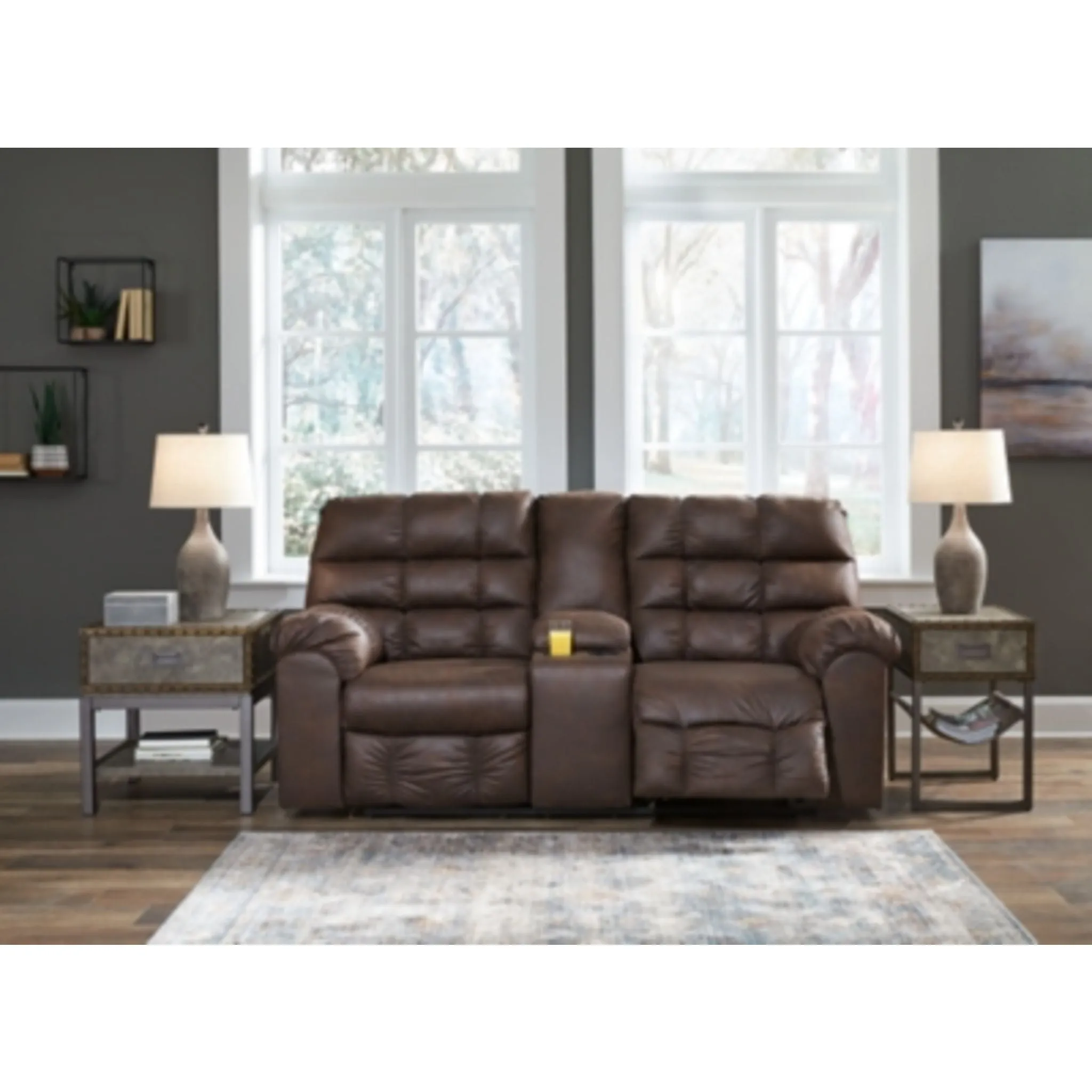 Derwin Reclining Loveseat with Console