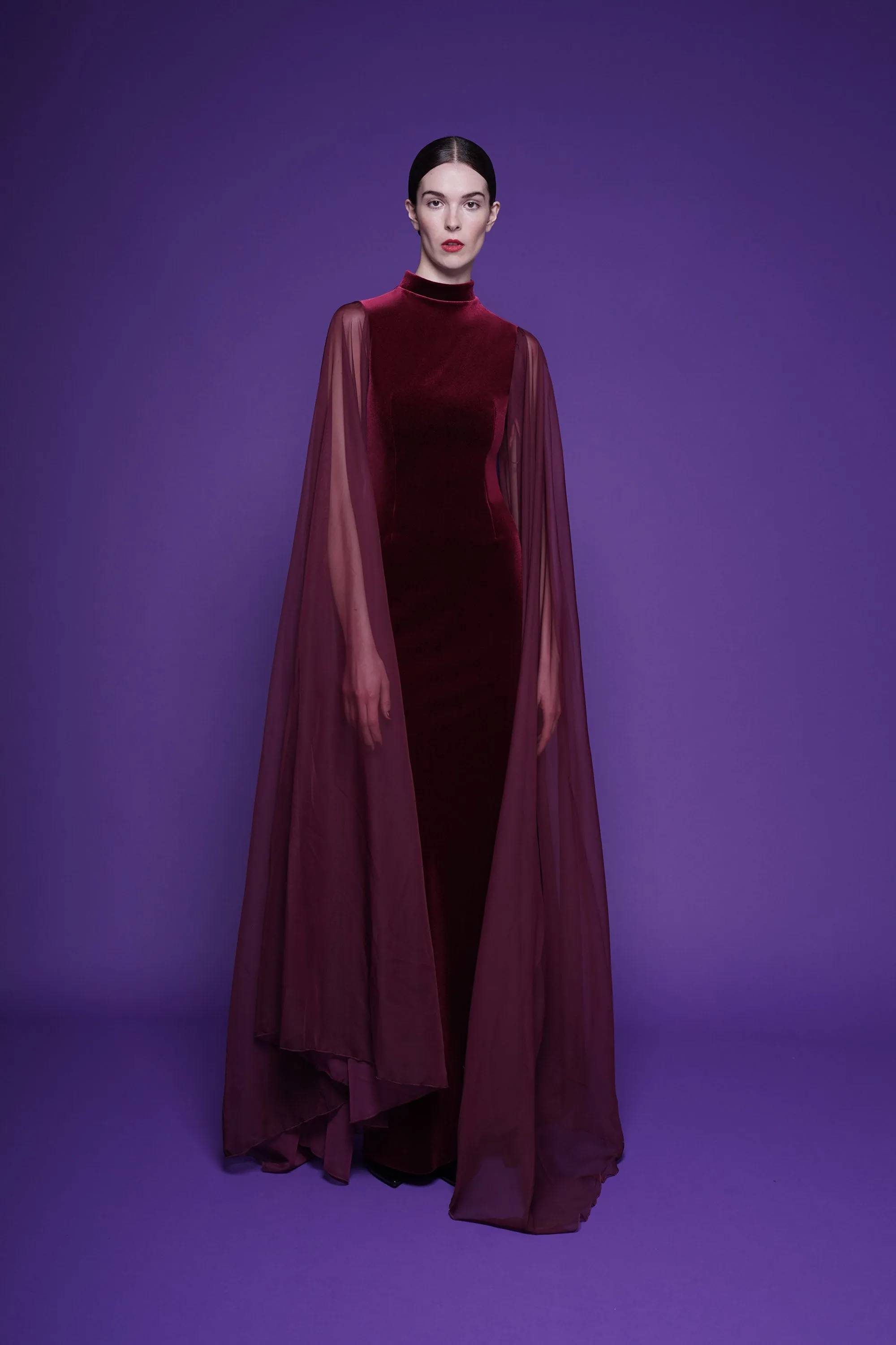 DILLA CHIFFON AND VELVET GOWN