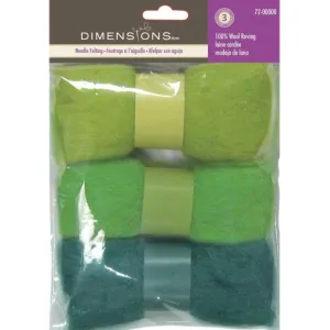 Dimensions Feltworks Roving Trio Pack 1.58oz Blue Green