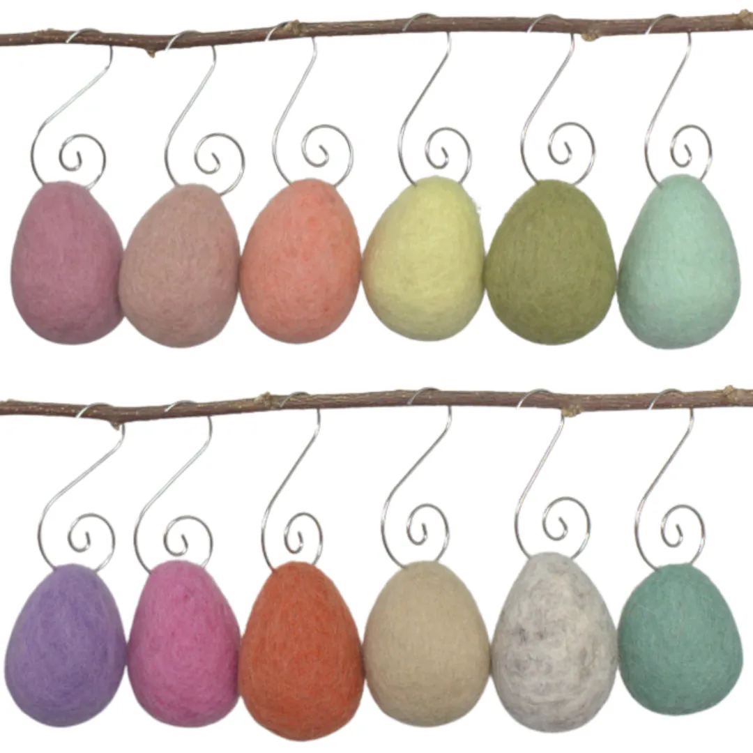 Easter Egg Ornaments- PICK YOUR COLORS- Set of 6 or 12