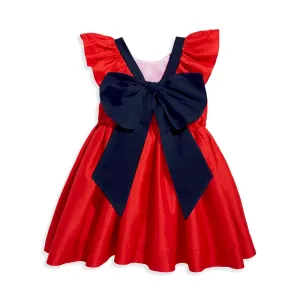 Edenham Dress -- Red w/ Navy