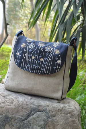 Embroidered Flap Bag