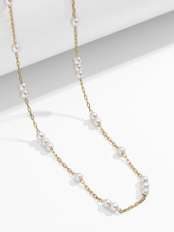 Faux Pearl Graceful Choker Necklace