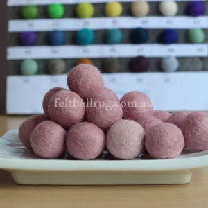 Felt Ball Baby Pink 1CM,  2CM, 2.5CM, 3CM, 4CM Colour 9