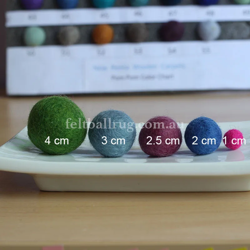 Felt Ball Dark Chocolate 1 CM,  2 CM, 2.5 CM, 3 CM, 4 CM Colour 27