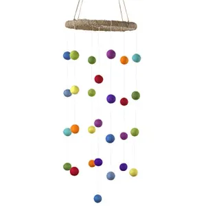 Felt Ball Nursery Mobile- Rainbow- Small