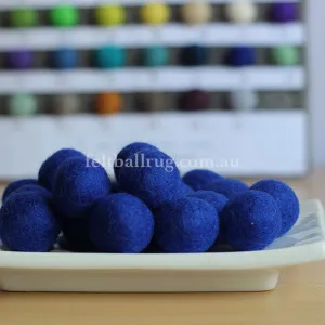 Felt Ball Royal Blue 1 CM,  2 CM, 2.5 CM, 3 CM, 4 CM Colour 48