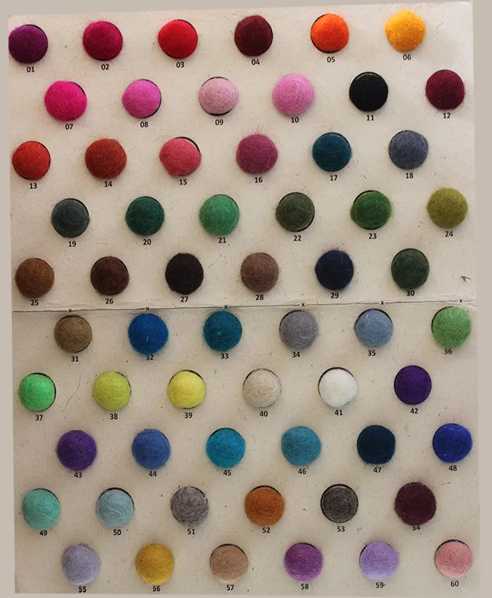 Felt Ball Rug Colour Chart