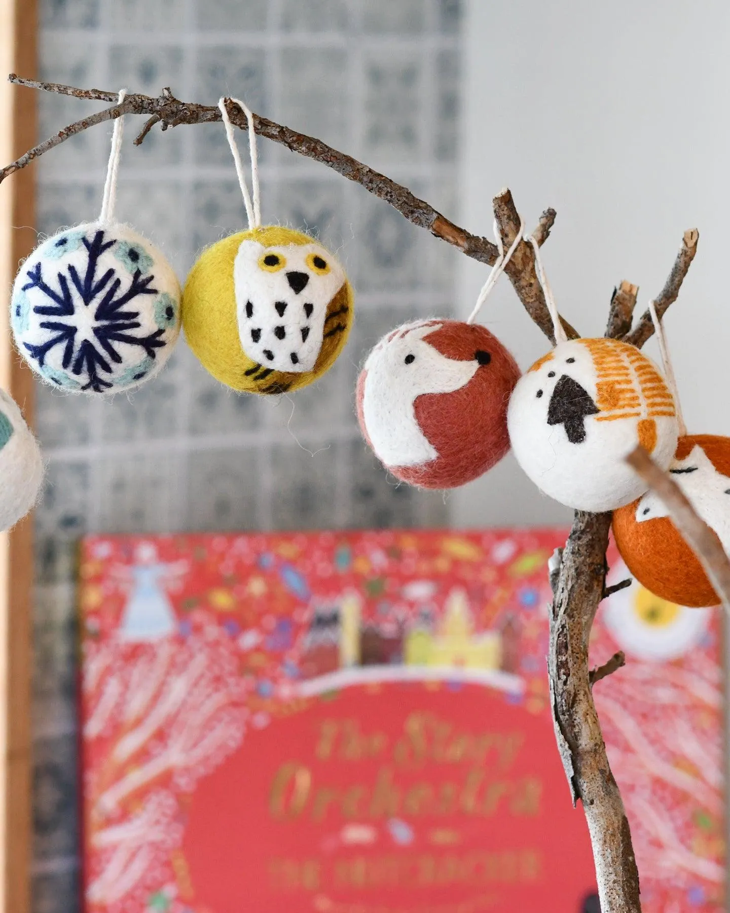 Felt Christmas Bauble Ornament - Owl