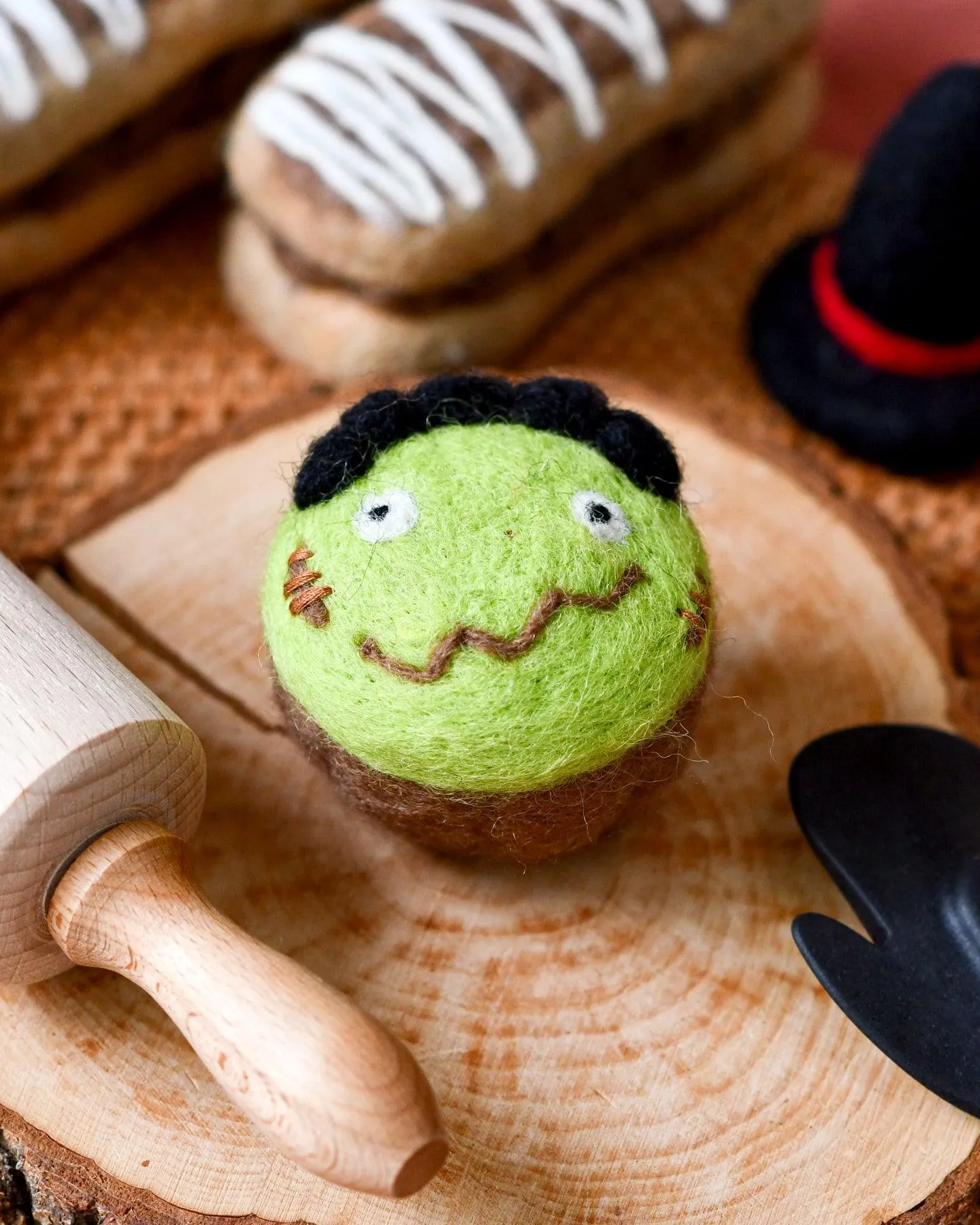 Felt Cupcake - Green Monster