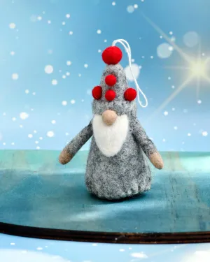 Felt Grey Gnome Ornament