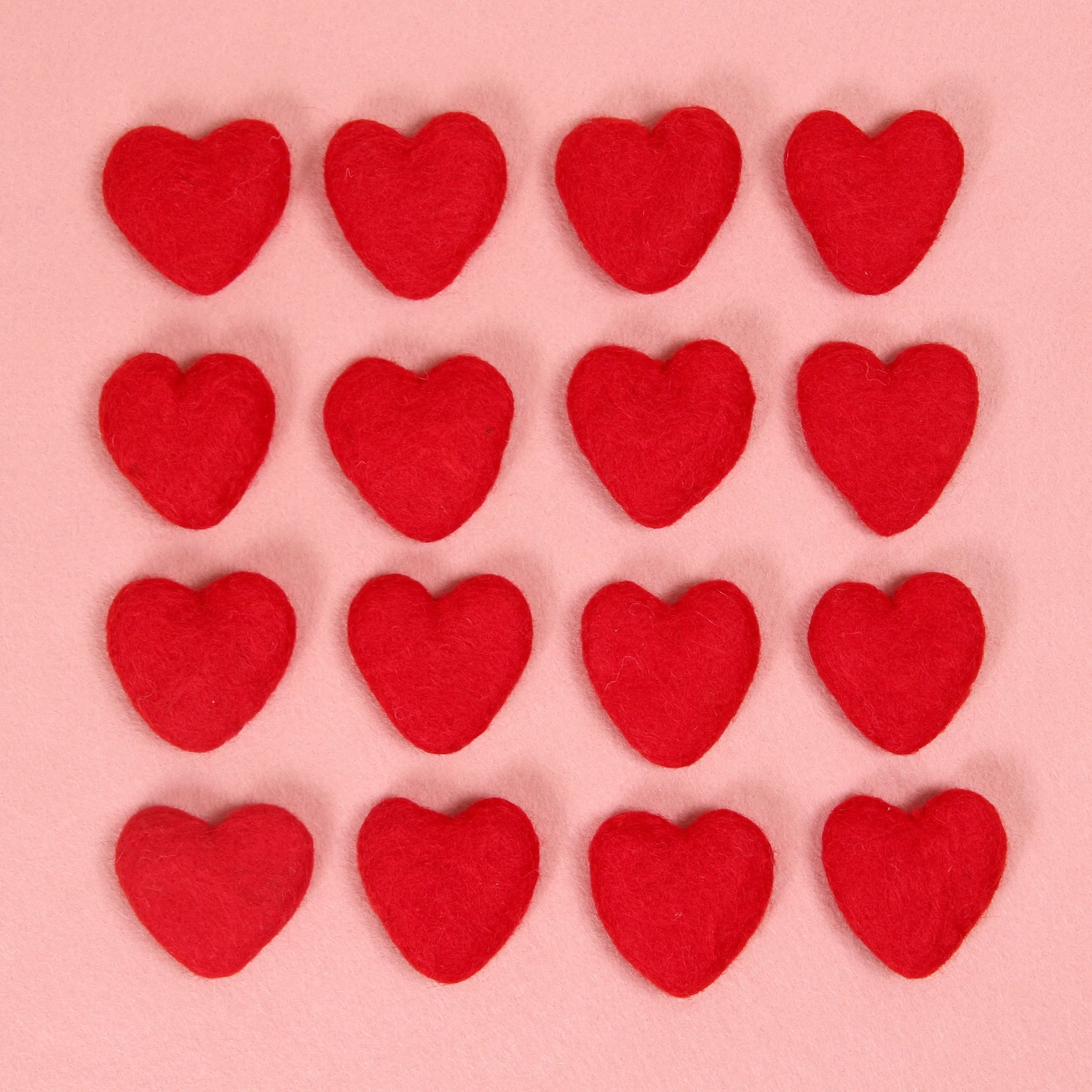 Felt Hearts, Red