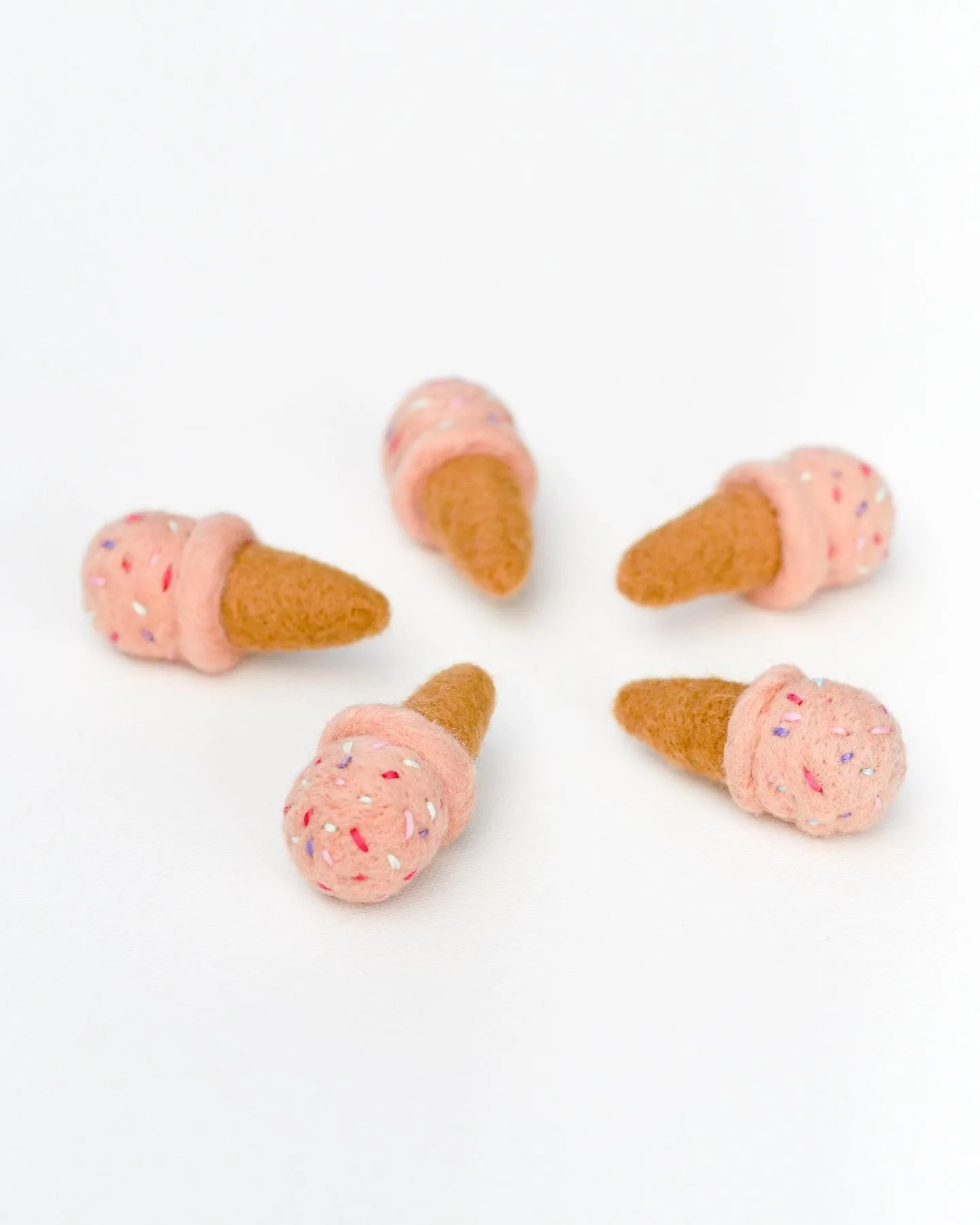 Felt Ice Creams - Peach with Sprinkles