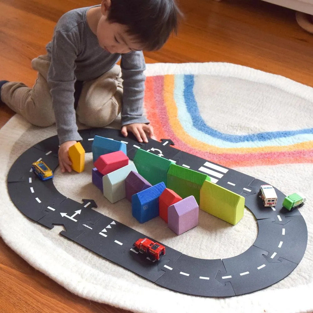 Felt Nursery Rug - Earthy Rainbow