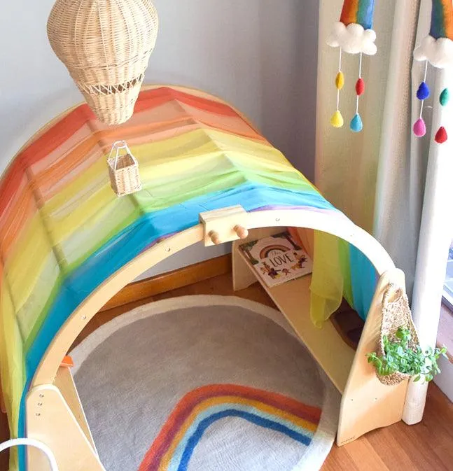 Felt Nursery Rug - Earthy Rainbow