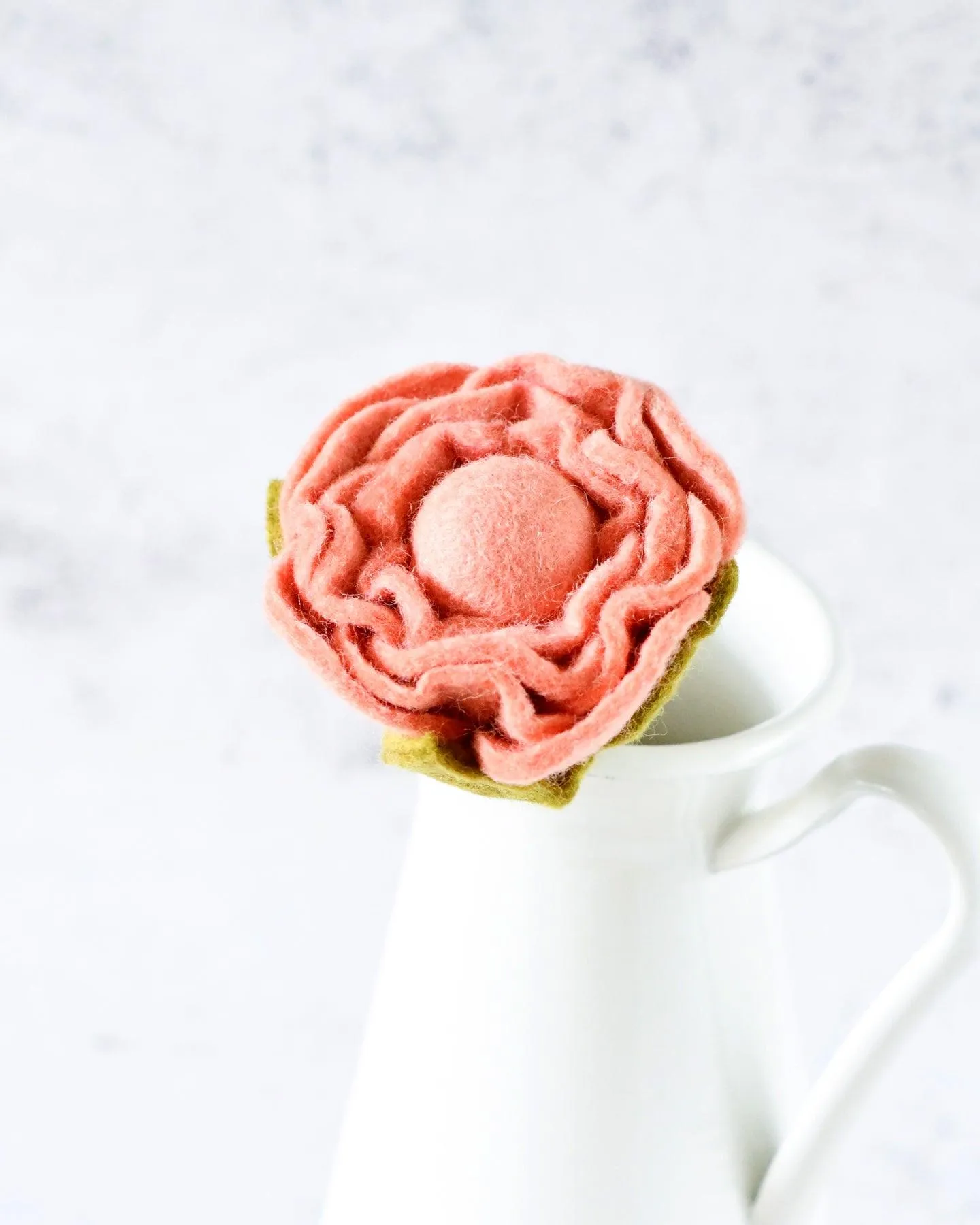 Felt Peony Flower - Peach