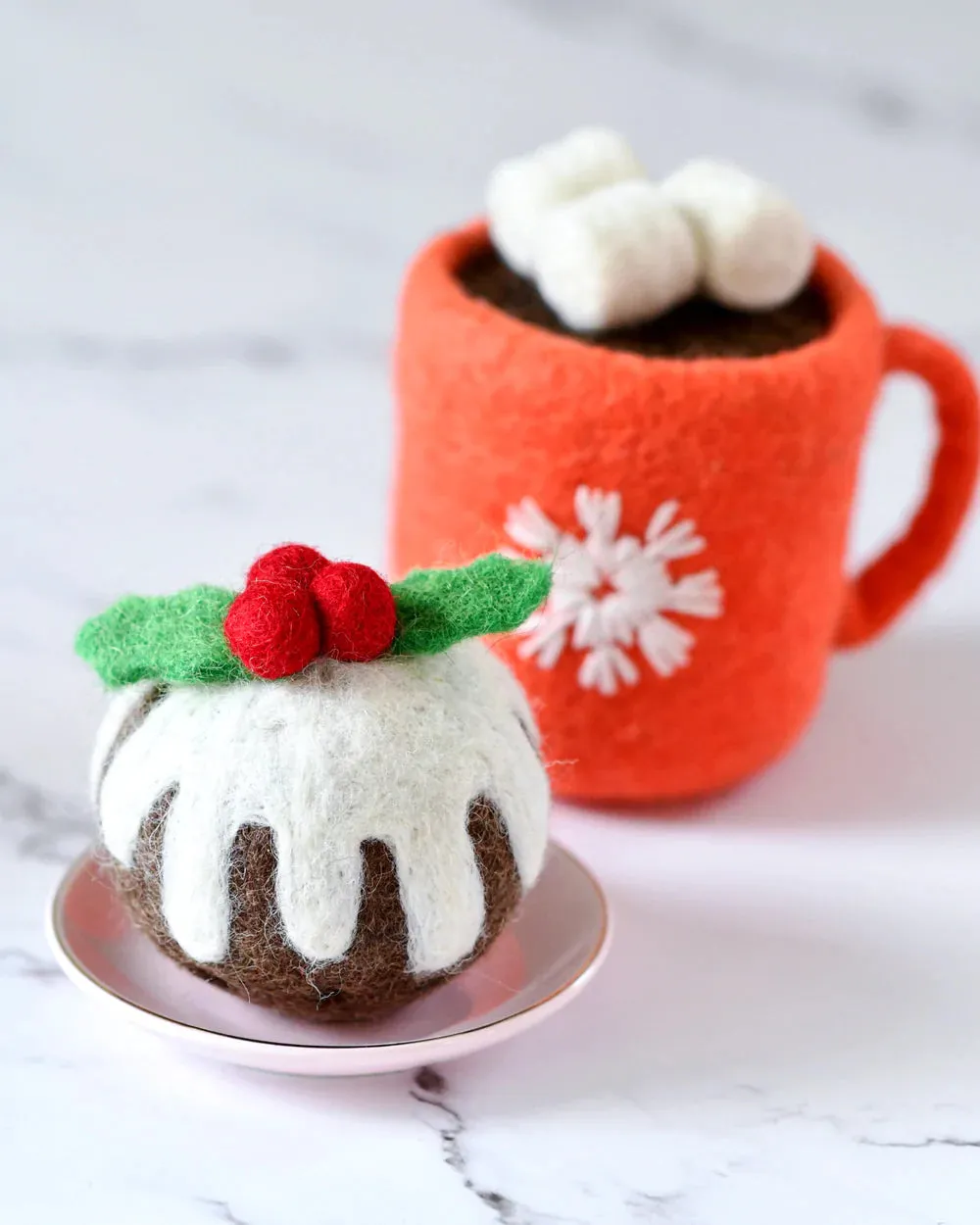 Felt Play Food | Round Christmas Pudding